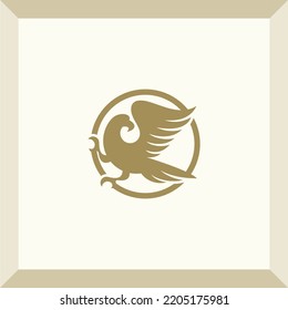 simple eagle logo for symbols and icons