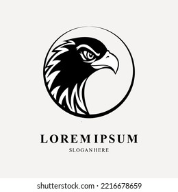 Simple eagle logo template design.  Mascot Head of an Eagle. Vector illustration.
