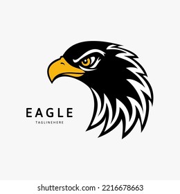 Simple eagle logo template design.  Mascot Head of an Eagle. Vector illustration.
