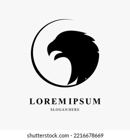 Simple eagle logo template design.  Mascot Head of an Eagle. Vector illustration.
