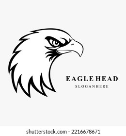Simple eagle logo template design.  Mascot Head of an Eagle. Vector illustration.
