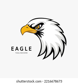 Simple eagle logo template design.  Mascot Head of an Eagle. Vector illustration.
