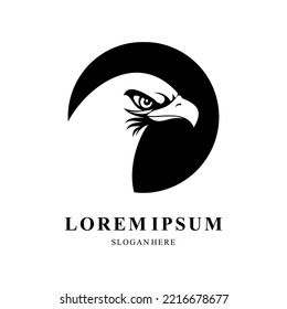 Simple eagle logo template design.  Mascot Head of an Eagle. Vector illustration.
