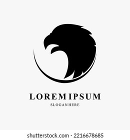 Simple eagle logo template design.  Mascot Head of an Eagle. Vector illustration.
