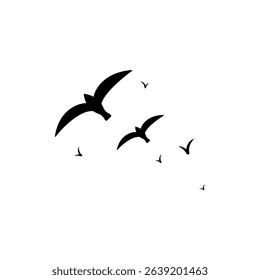 Simple eagle silhouette vector illustration.