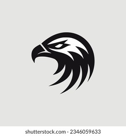 einfaches Adler, Wildtier, schwarz-weißes Naturlogo, Vektorgrafik-Design