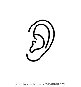 Simple Ear, hearing logo icon vector design.