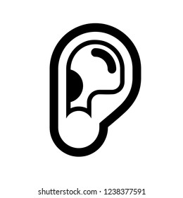 Simple ear icon. Vector Illustration