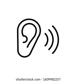 Simple ear line icon. Stroke pictogram. Vector illustration isolated on a white background. Premium quality symbol. Vector sign for mobile app and web sites.