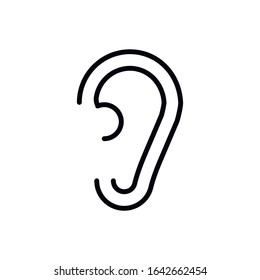 Simple ear line icon. Stroke pictogram. Vector illustration isolated on a white background. Premium quality symbol. Vector sign for mobile app and web sites.