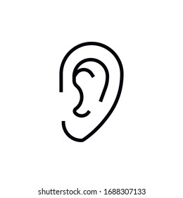 Simple ear line icon. Stroke pictogram. Vector illustration isolated on a white background. Premium quality symbol. Vector sign for mobile app and web sites.