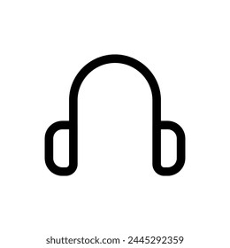 Simple Earmuffs line icon isolated on a white background