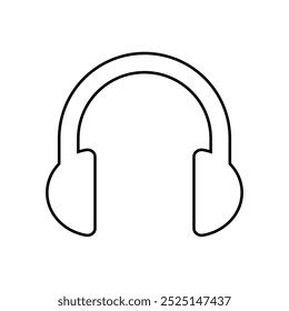 Icono simple de la línea del auricular aislado en el fondo blanco