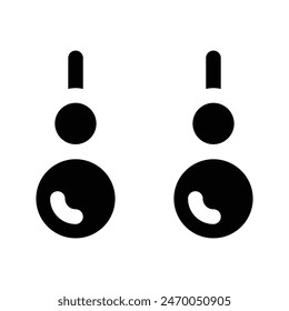 Simple Earrings glyph icon. The icon can be used for websites, print templates, presentation templates, illustrations, etc