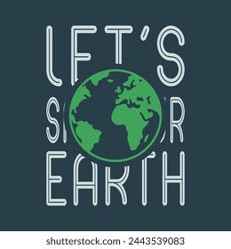 Simple earth day theme t-shirt design