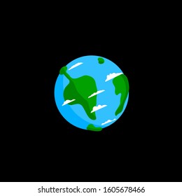 simple earth design, isolated black background.