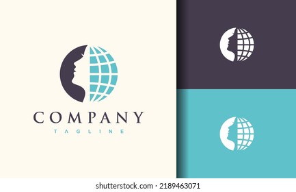simple earth globe beauty logo