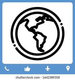 Simple earth icon - Professional, Pixel-aligned, Pixel Perfect, Editable Stroke, Easy Scalablility. 