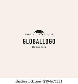 simple earth logo design retro hipster vintage
