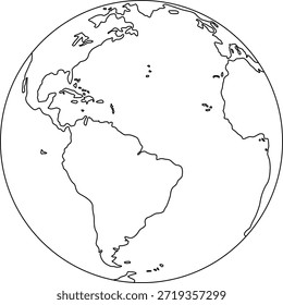 Simple Earth Planet Outline design .