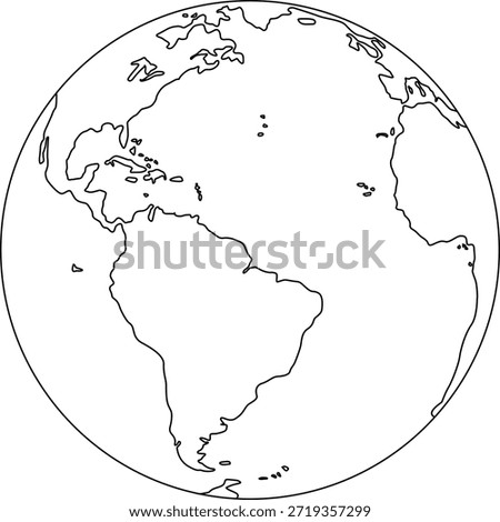 Simple Earth Planet Outline design .