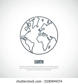 Einfache Erdvorlage. Earth Planet-Symbol Vektorgrafik.
