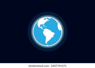 Simple earth vector illustration. Globe, world, earth icon. 