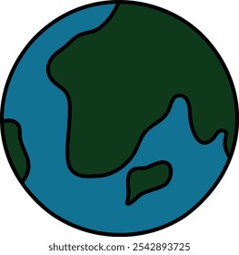 Simple  Earth Vector Illustration with Ocean and Landmass