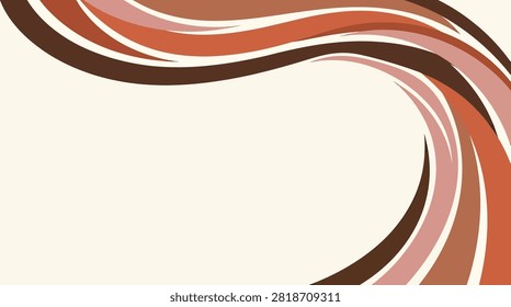 Simple earth-toned wavy design featuring brown and rust lines.