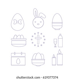 simple easter icons set