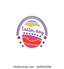 Simple easter logotype template vector