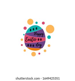 Simple easter logotype template vector