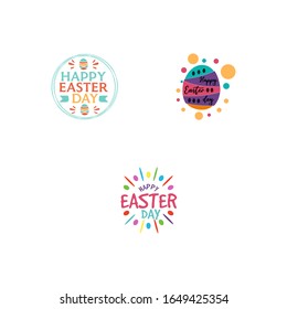 Simple easter logotype template vector