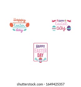 Simple easter logotype template vector