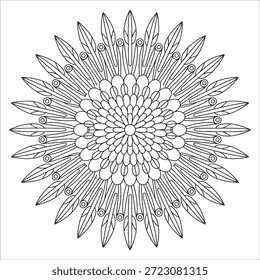 Einfach und einfach Schwarz und Weiß Mandala Umrissfärbung Seite an Farbe - Mandalas Färbung Seite für Kdp.
