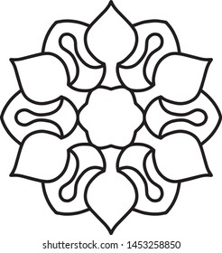 Simple easy children mandala for beginners, preschool kids. Coloring book page.