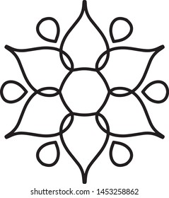Simple easy children mandala for beginners, preschool kids. Coloring book page.
