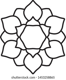 Simple easy children mandala for beginners, preschool kids. Coloring book page.