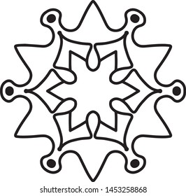 Simple easy children mandala for beginners, preschool kids. Coloring book page.