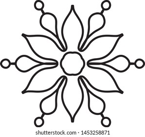 Simple easy children mandala for beginners, preschool kids. Coloring book page.