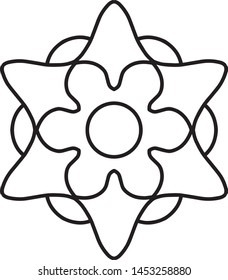 Simple easy children mandala for beginners, preschool kids. Coloring book page.