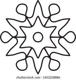Simple easy children mandala for beginners, preschool kids. Coloring book page.