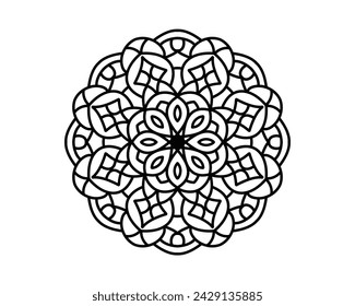 diseño simple y fácil del mandala de la flor para el diseño de henna, diseño del tatuaje y libro de colorear




