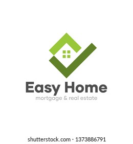 Simple Easy Home Check List Logo Design Idea