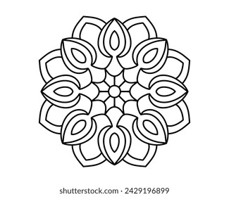 simple and easy mandala art for coloring book page, logo design.
