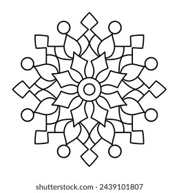 Einfache und einfache Mandala Art für Malbuch, kreative Mandala Art
