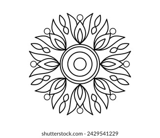 simple and easy mandala art, flower shape mandala design.
