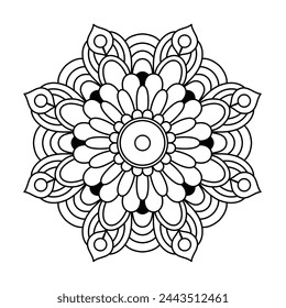 arte de mandala simple y fácil para el diseño de mehendi, diseño de mandala para el diseño de henna
