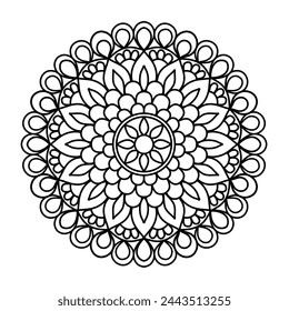 arte de mandala simple y fácil para el diseño de mehendi, diseño de mandala para el diseño de henna y diseño de tatuajes
