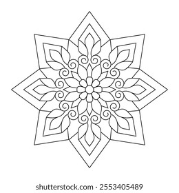 Simple and easy mandala art for mehendi design coloring book page, vector file, wall art, simple mandala art, Design for a wallpaper Paint shirt and tile Sticker Design, vector file